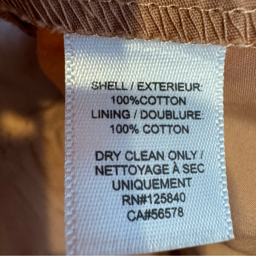Intermix Twist Front Tiered Mini Dress Puff Sleeve 100% Cotton Tan Size 8 - Picture 10 of 12